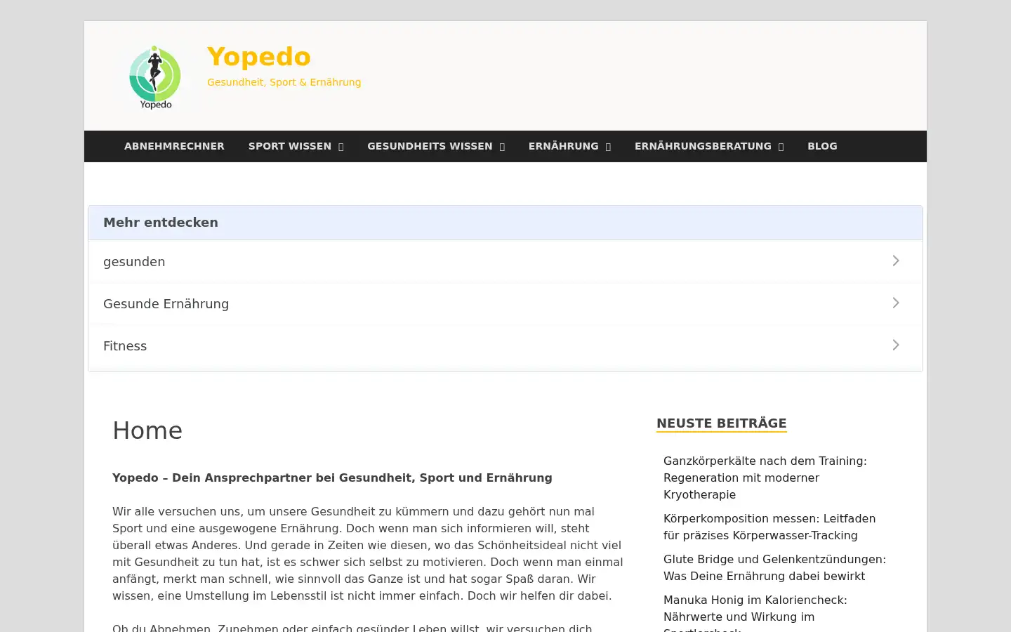 Screenshot of yopedo.de