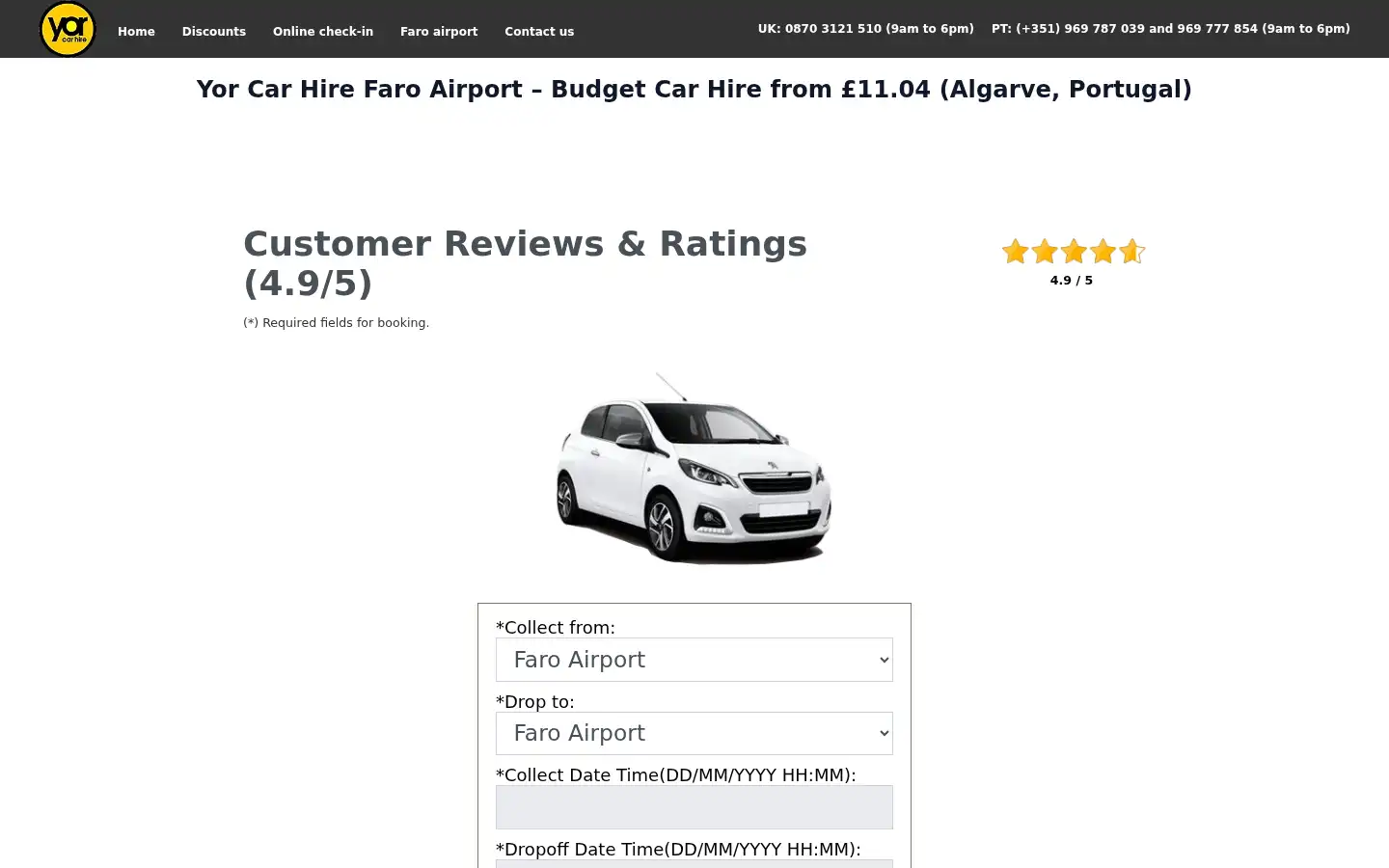 Screenshot of yor-car-hire.co.uk