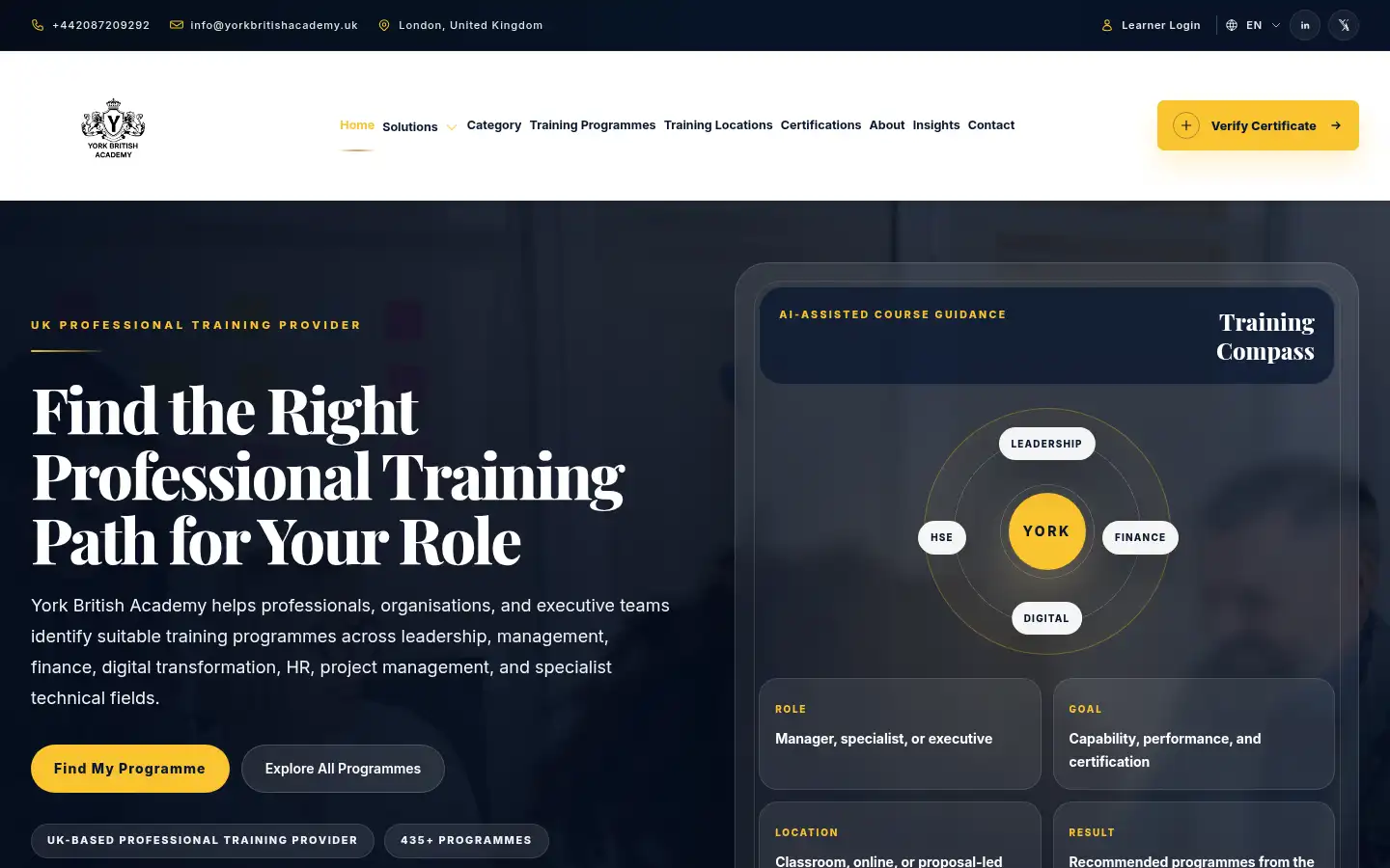 Screenshot of yorkbritishacademy.uk