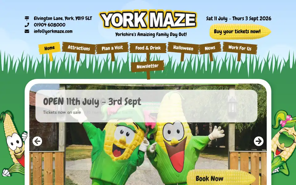 Screenshot of yorkmaze.com