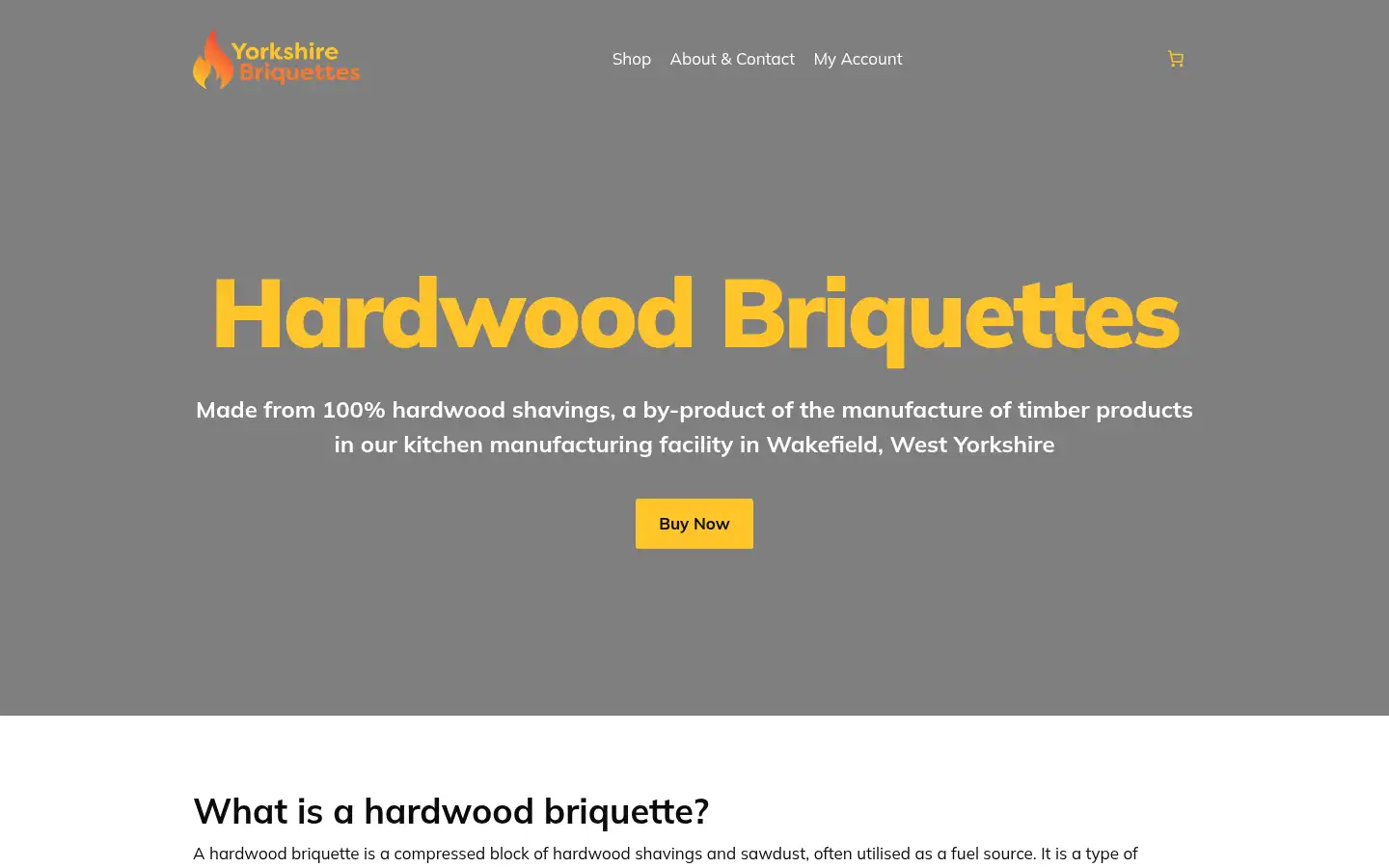Screenshot of yorkshirebriquettes.co.uk