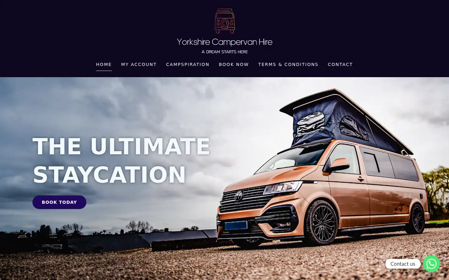 Screenshot of yorkshirecampervanhire.uk