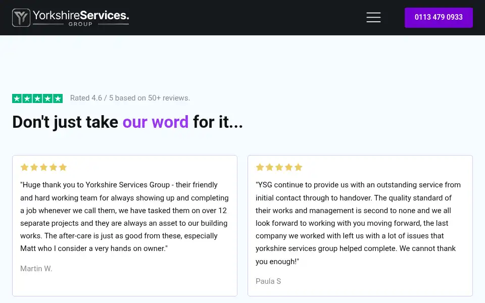 Screenshot of yorkshireservicesgroup.co.uk