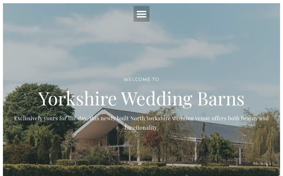 Screenshot of yorkshireweddingbarn.co.uk