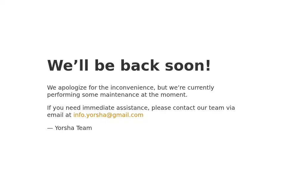 Screenshot of yorsha.com