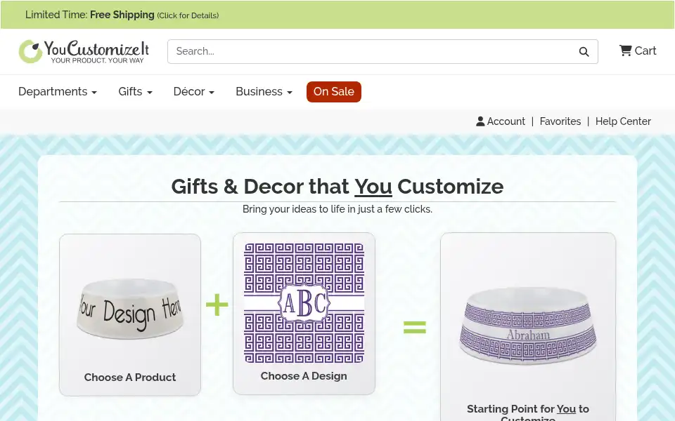 Screenshot of youcustomizeit.com