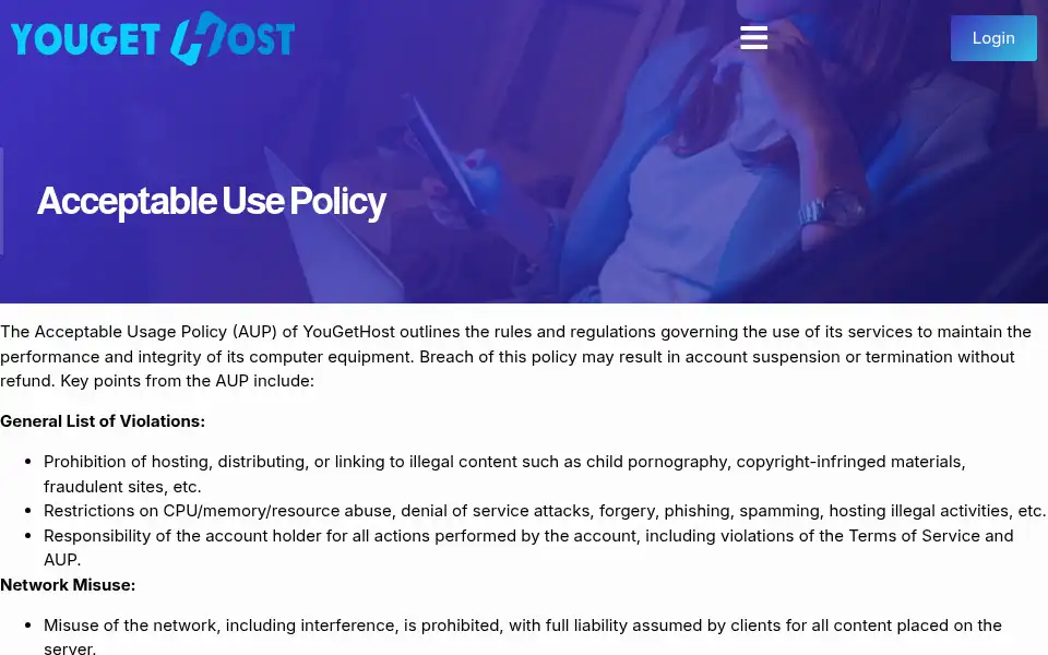 Screenshot of yougethost.com