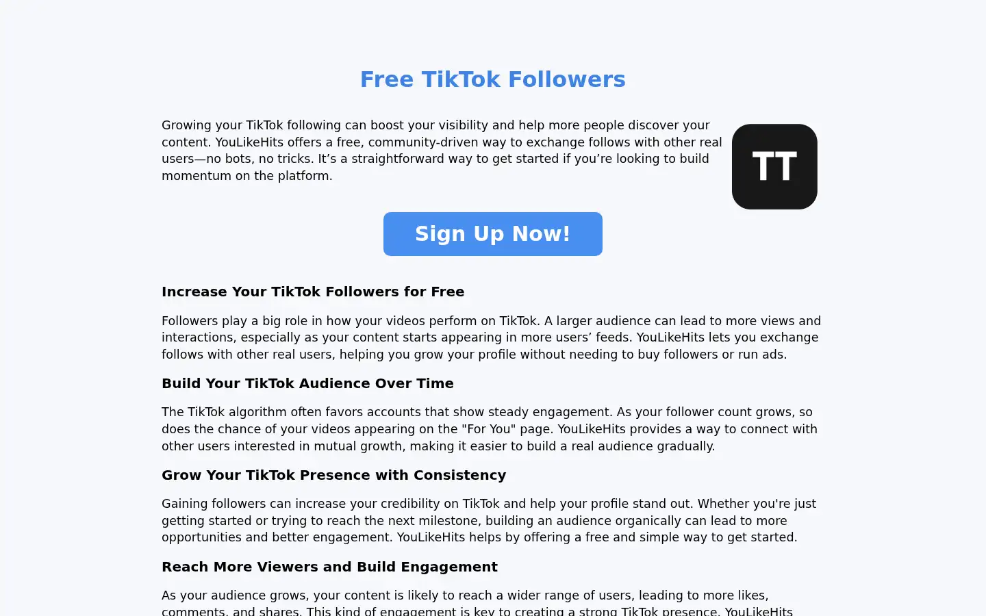 Screenshot of youlikehits.com