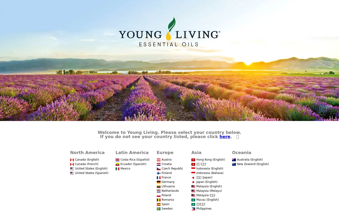 Screenshot of youngliving.com