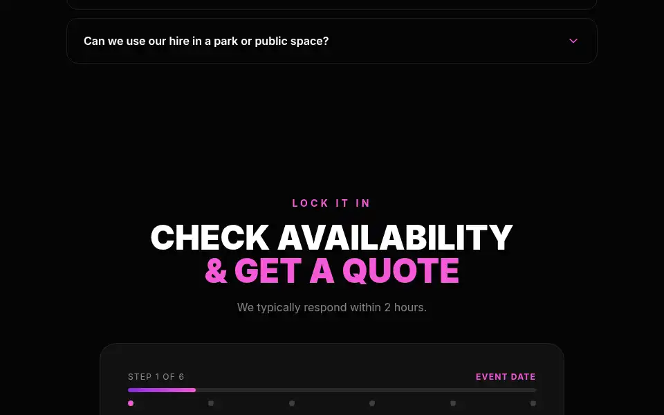 Screenshot of youngnightevents.com