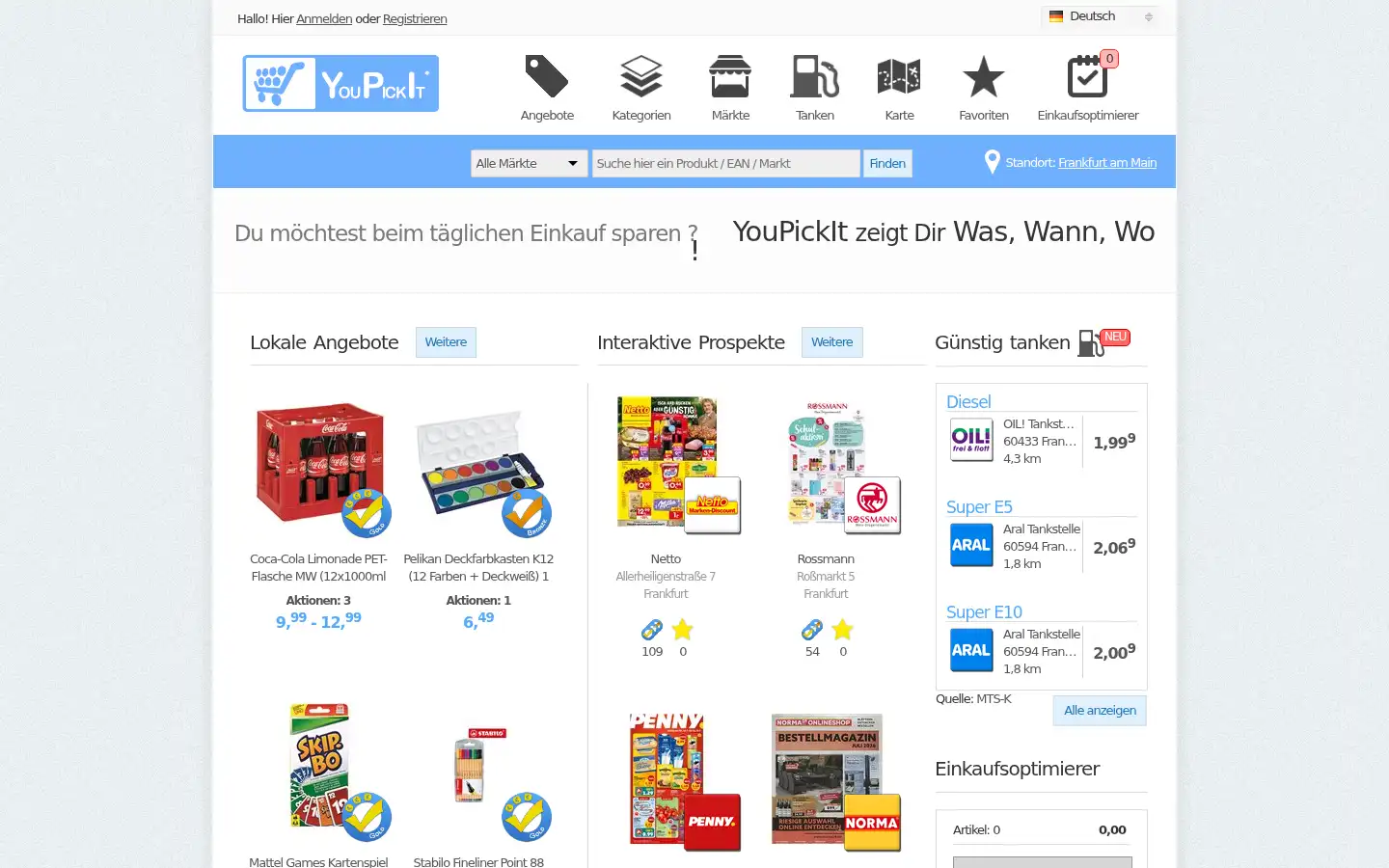Screenshot of youpickit.de