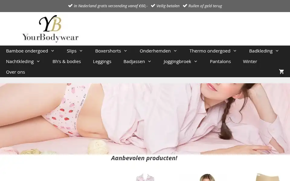 Screenshot of yourbodywear.nl