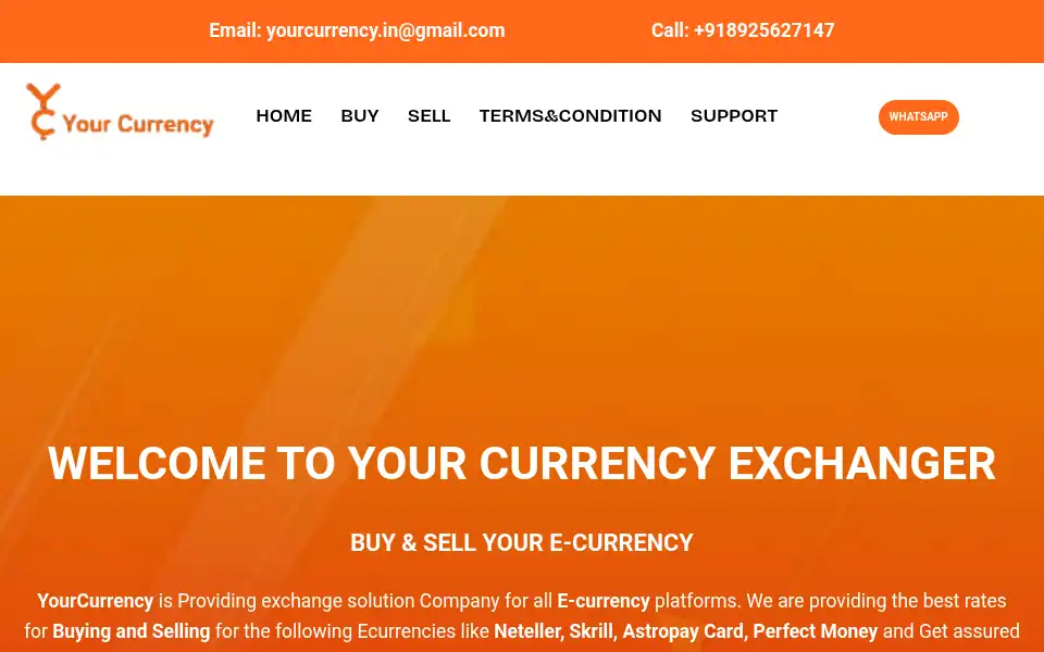 Screenshot of yourcurrency.in