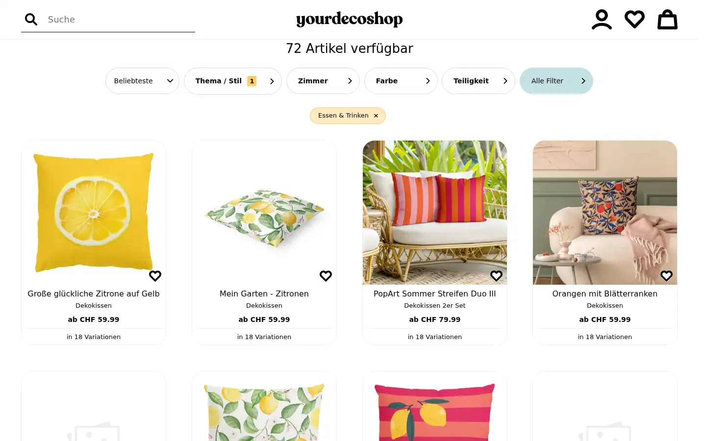 Screenshot of yourdecoshop.ch