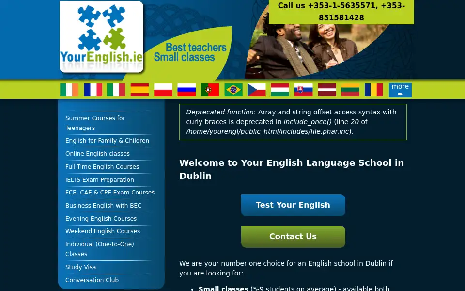 Screenshot of yourenglish.ie
