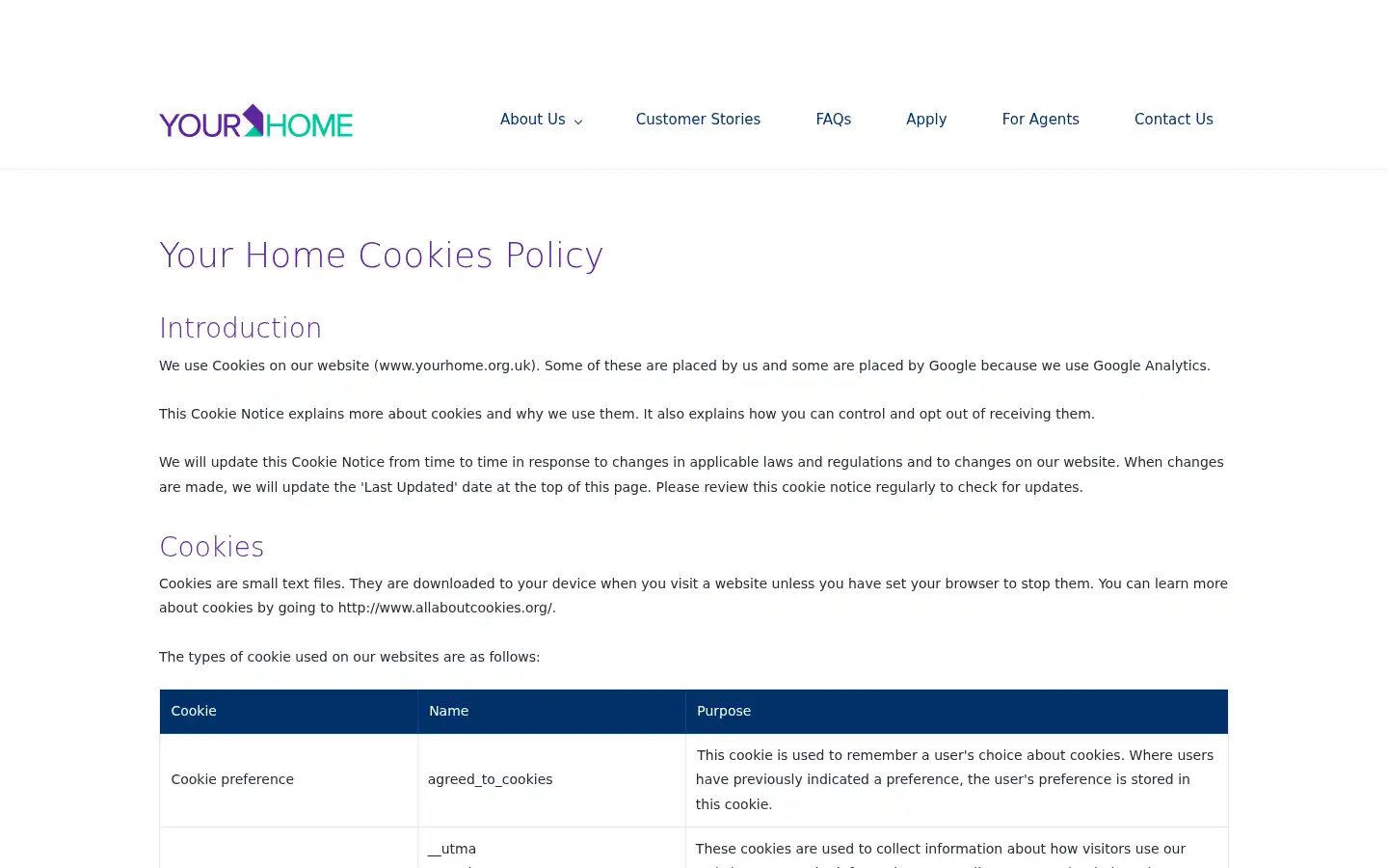 Screenshot of yourhome.org.uk