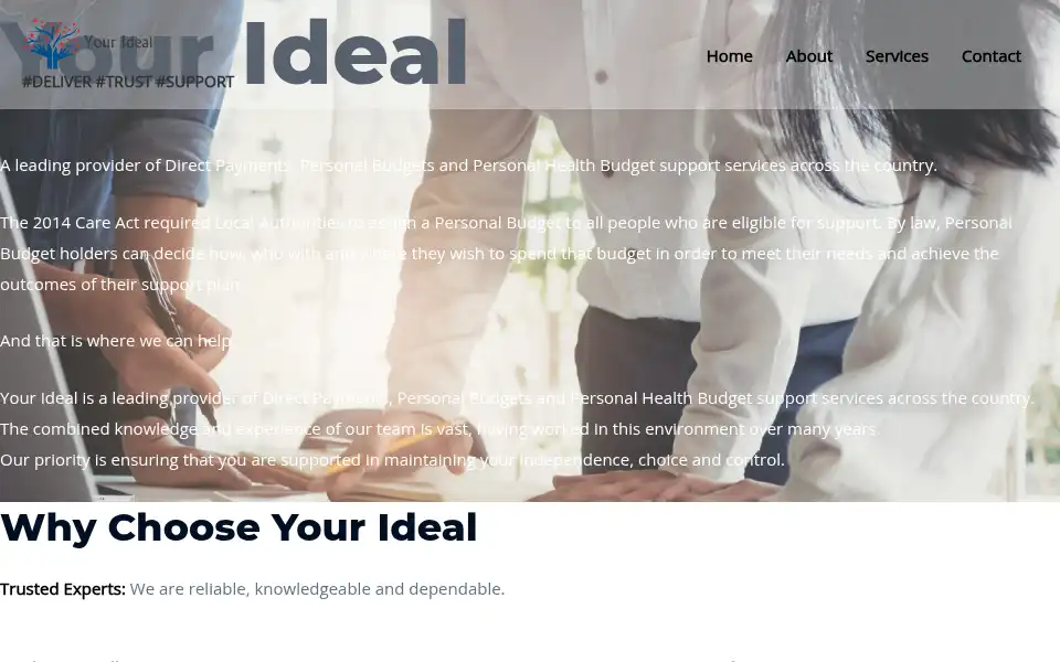 Screenshot of yourideals.co.uk