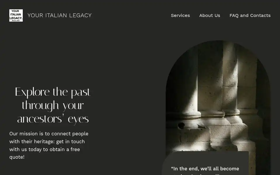 Screenshot of youritalianlegacy.com