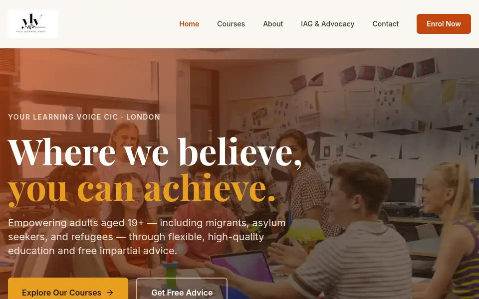 Screenshot of yourlearningvoice.co.uk