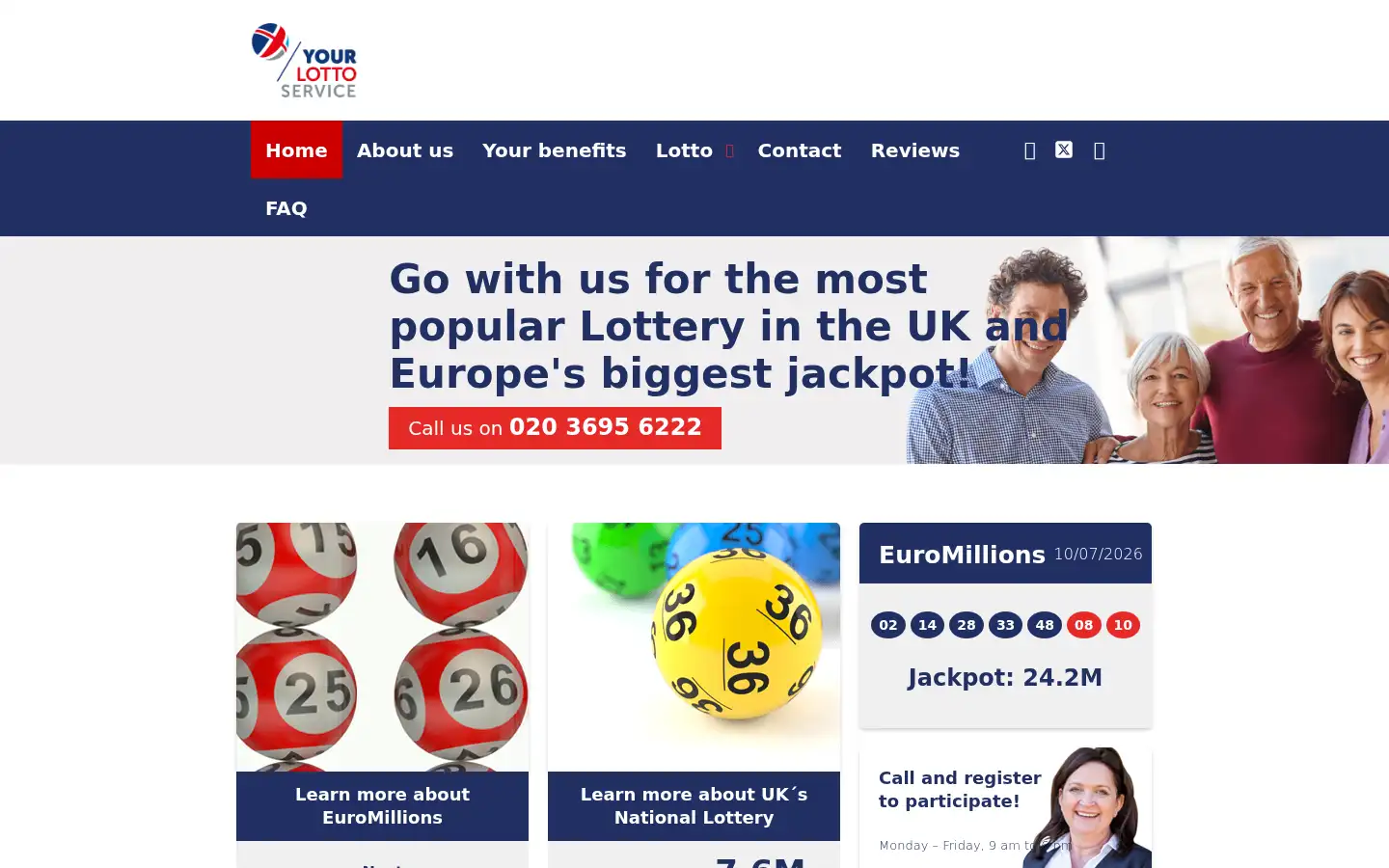 Screenshot of yourlottoservice.co.uk