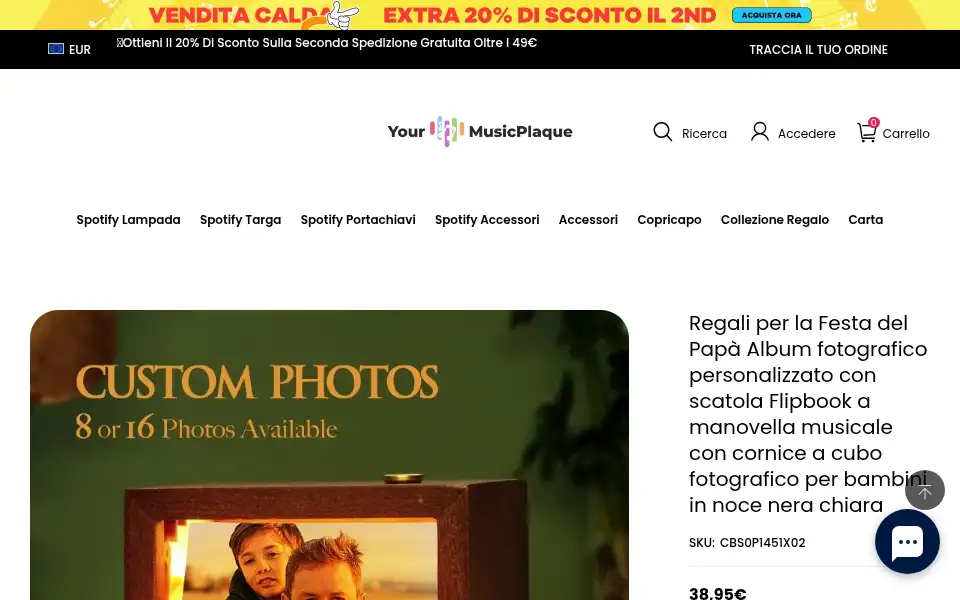 Screenshot of yourmusicplaque.it