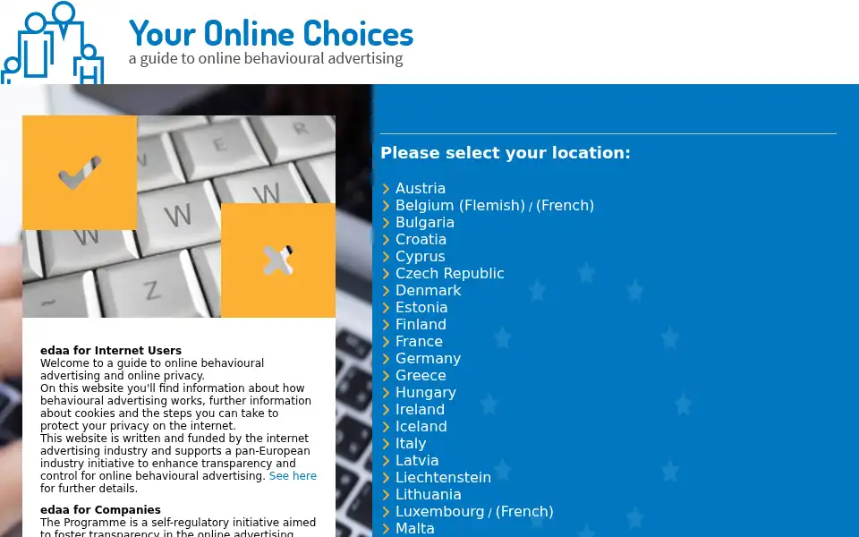 Screenshot of youronlinechoices.com