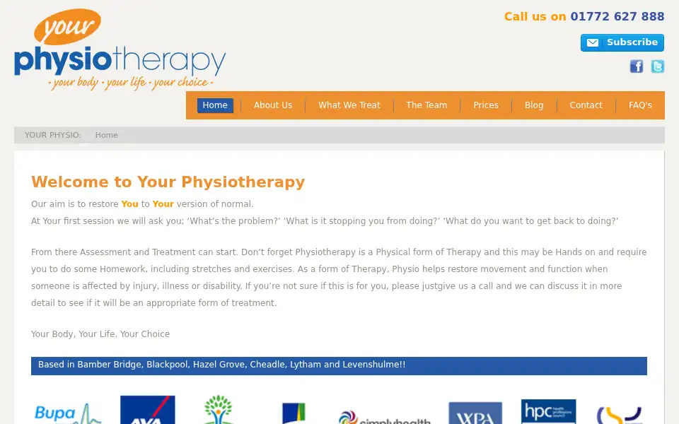 Screenshot of yourphysiotherapy.co.uk