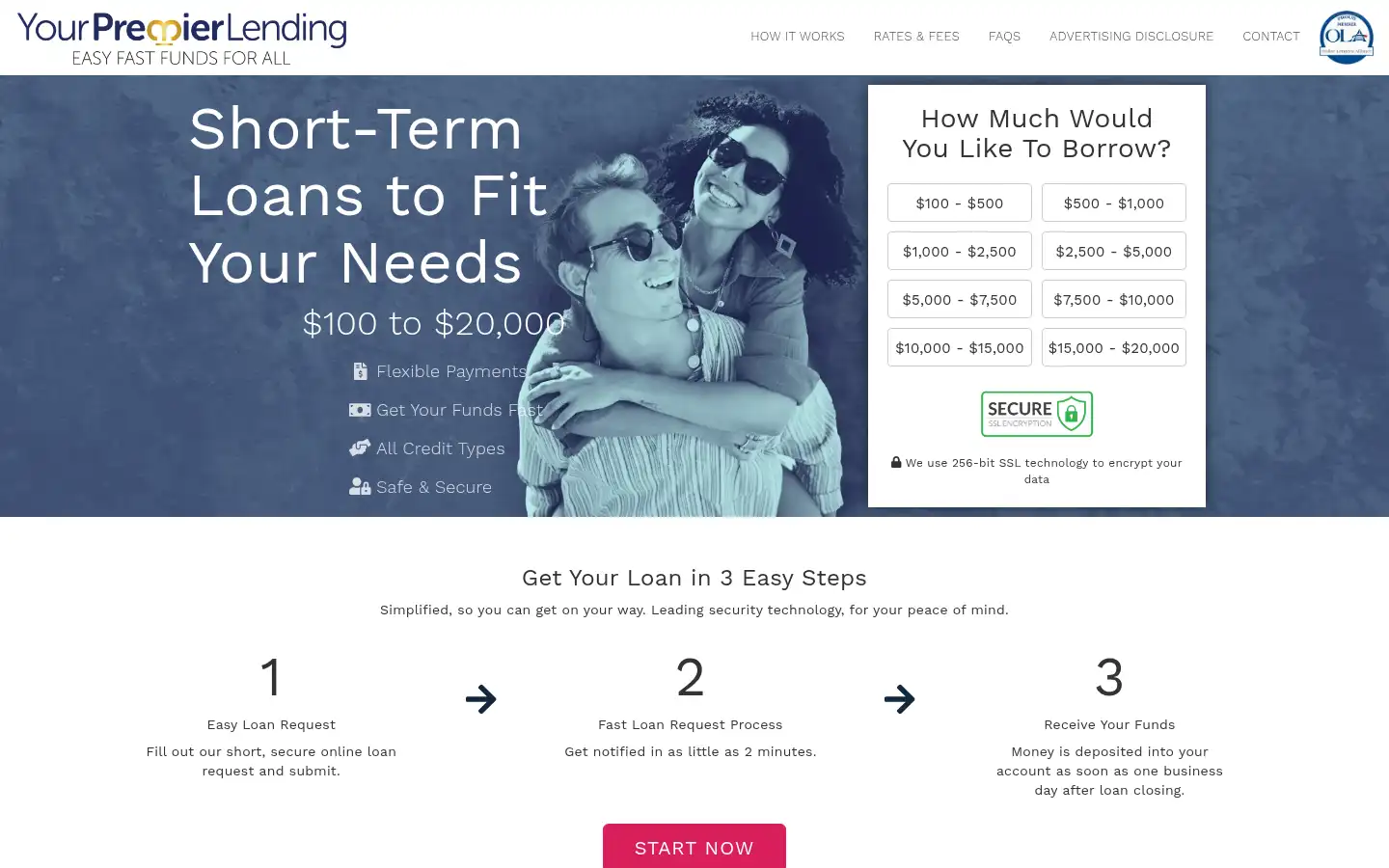 Screenshot of yourpremierlending.com