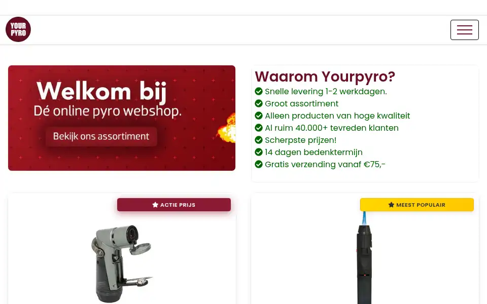 Screenshot of yourpyro.nl
