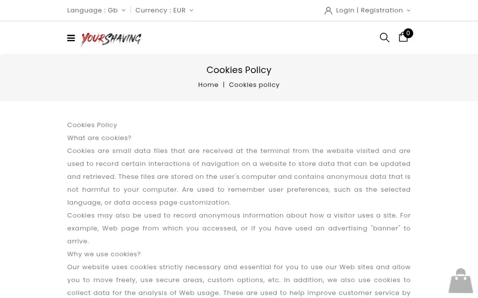 Screenshot of yourshaving.com