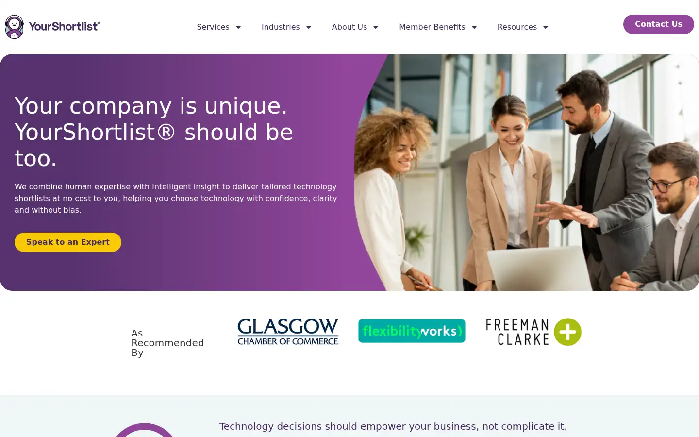 Screenshot of yourshortlist.com