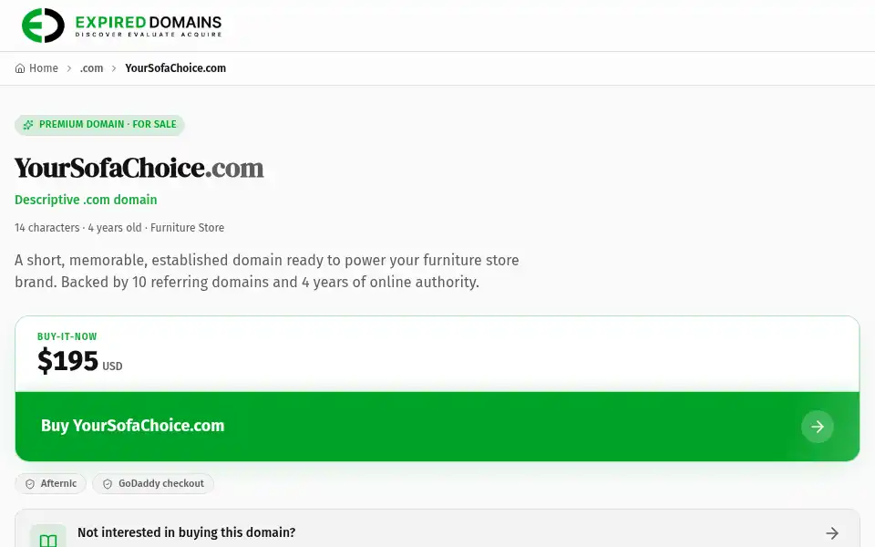 Screenshot of yoursofachoice.com