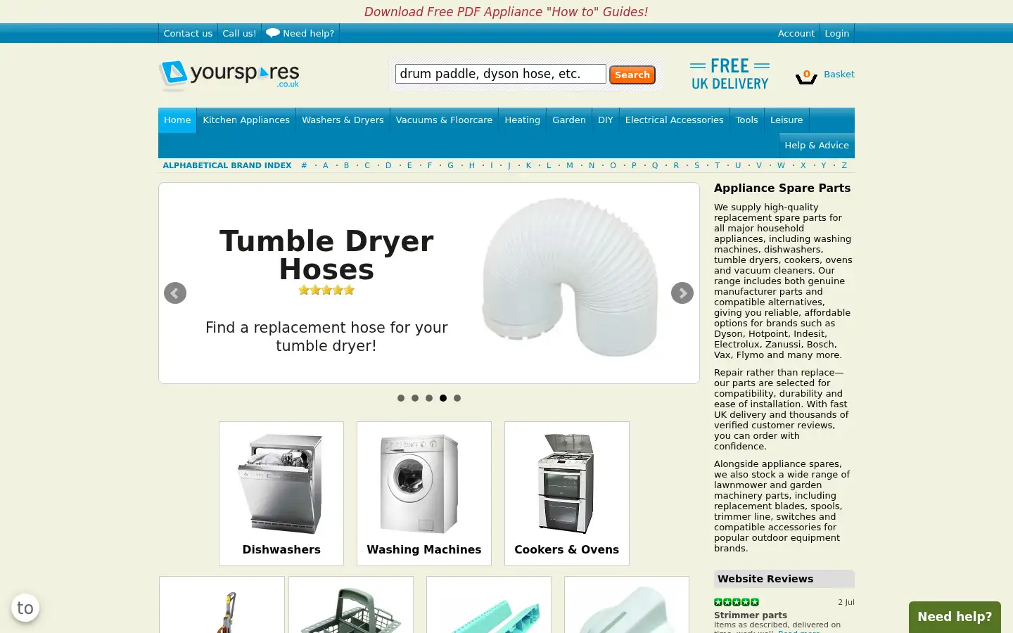 Screenshot of yourspares.co.uk