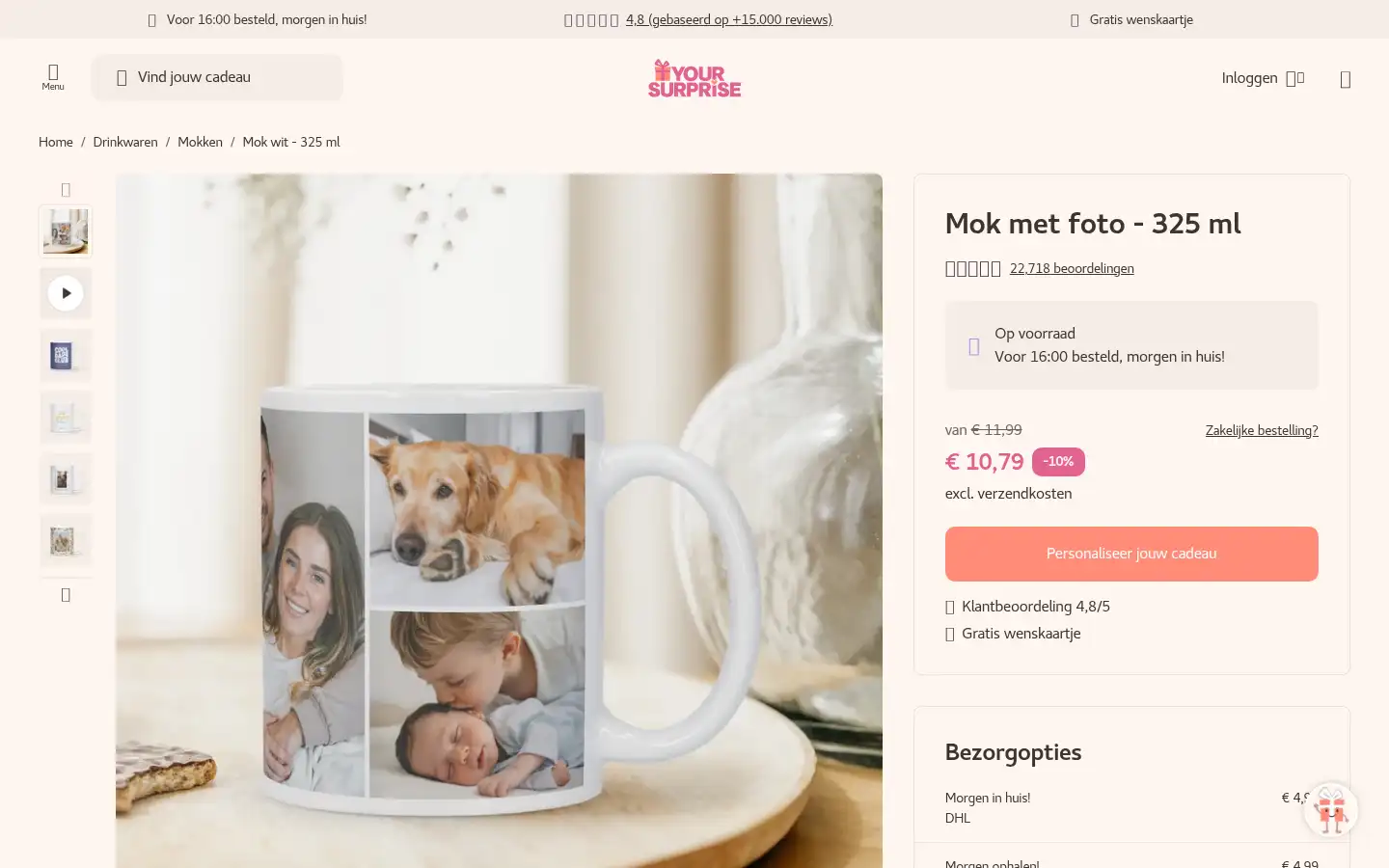 Screenshot of yoursurprise.nl