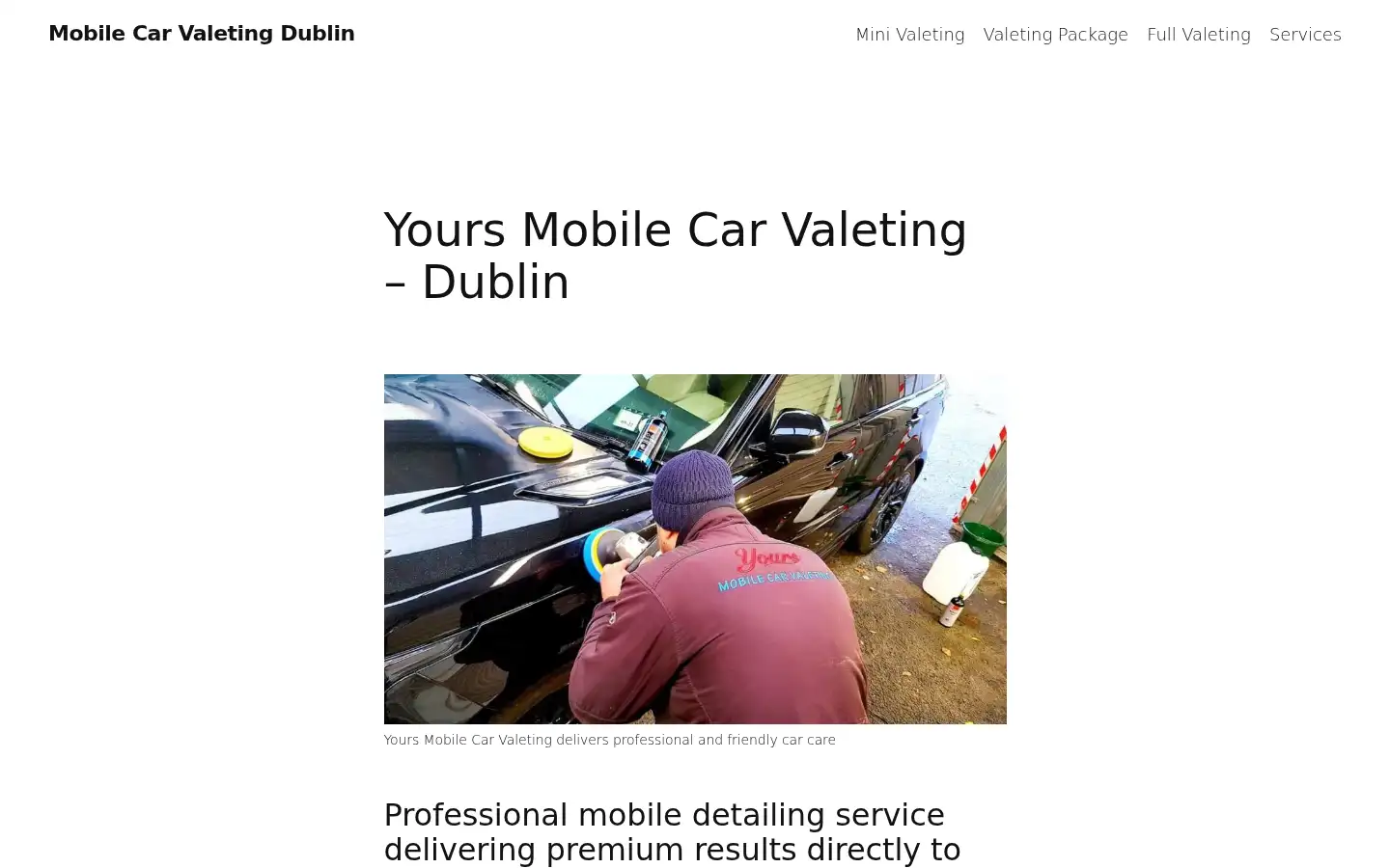 Screenshot of yoursvaleting.ie