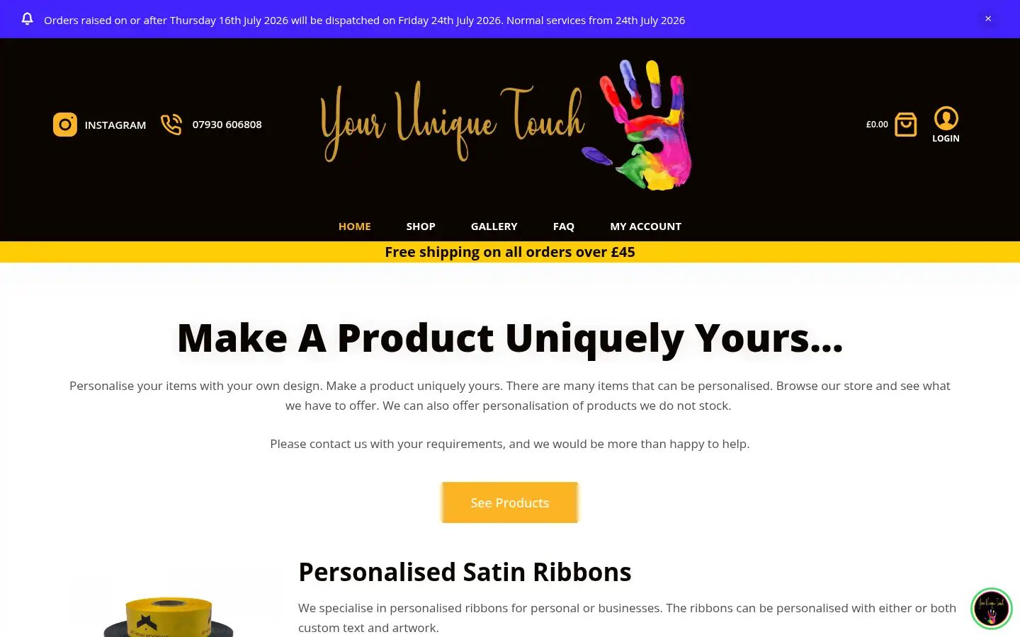 Screenshot of youruniquetouch.com