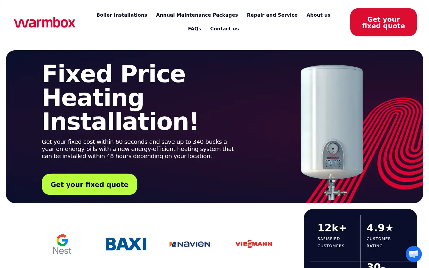 Screenshot of yourwarmbox.com