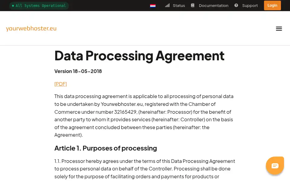 Screenshot of yourwebhoster.eu