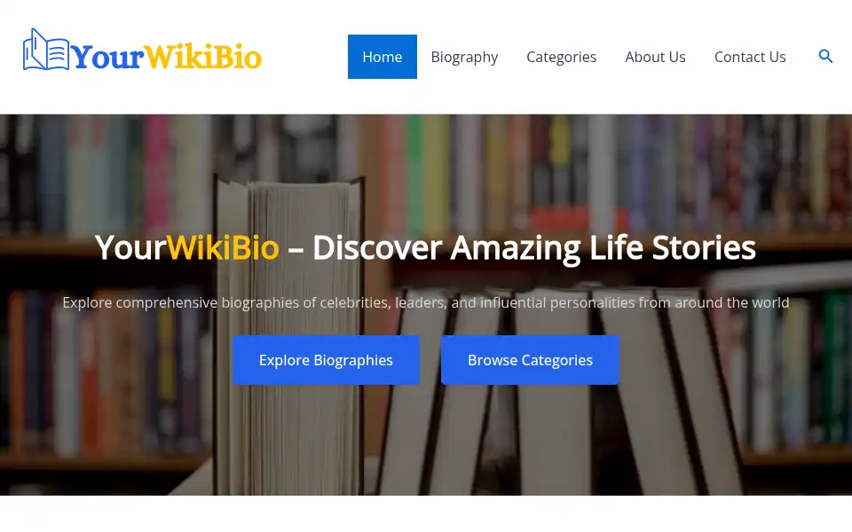 Screenshot of yourwikibio.com