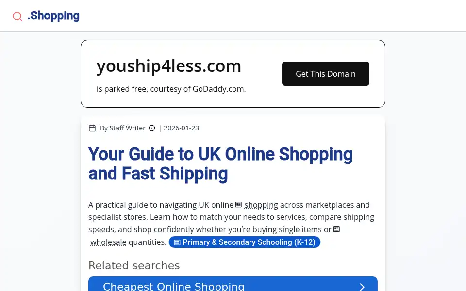 Screenshot of youship4less.com
