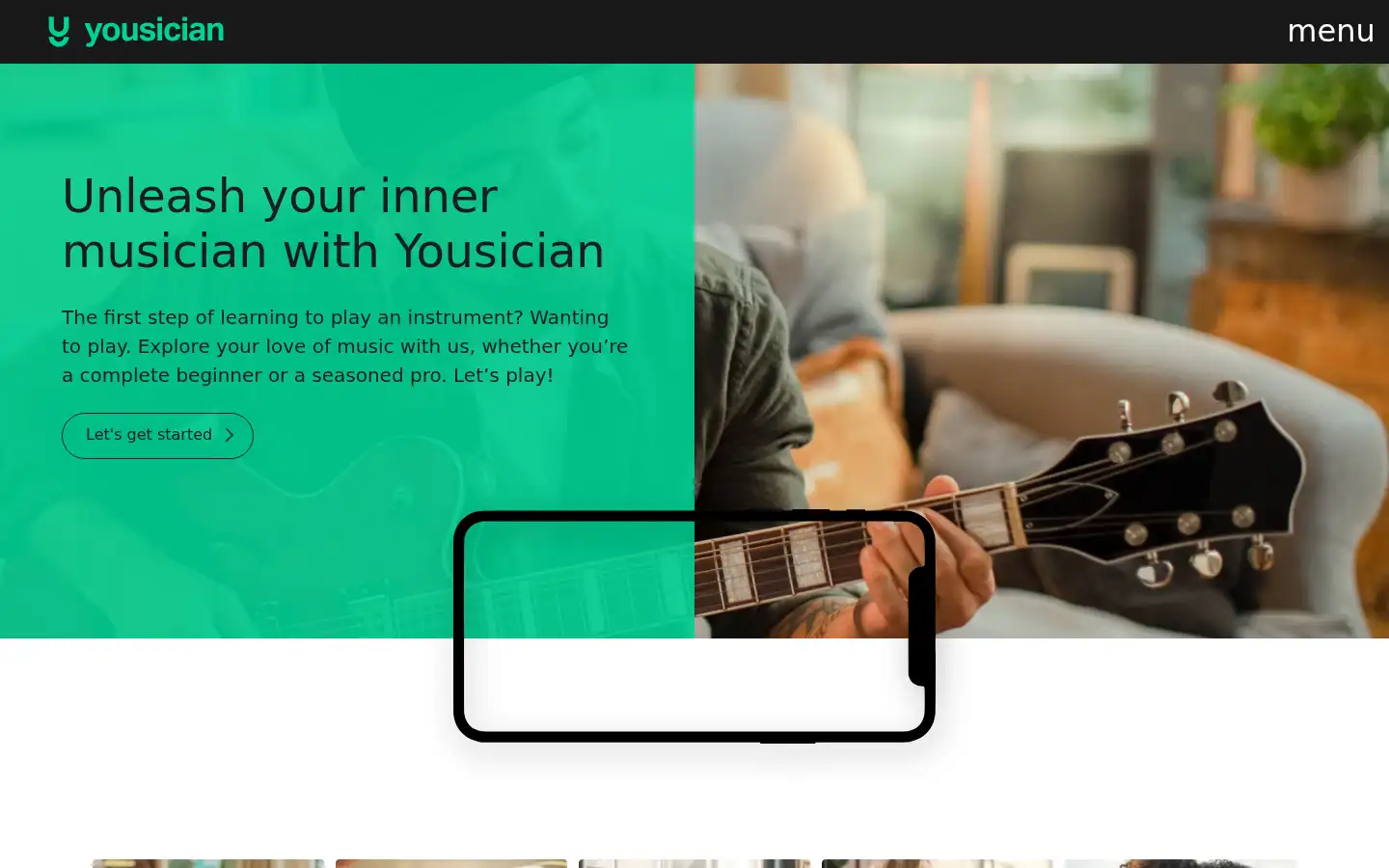 Screenshot of yousician.com