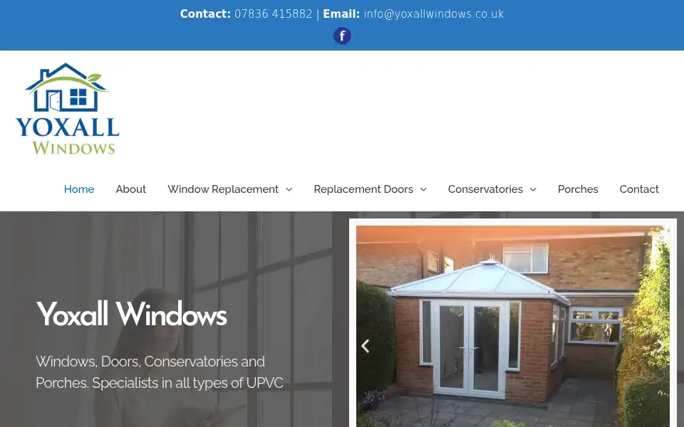 Screenshot of yoxallwindows.co.uk