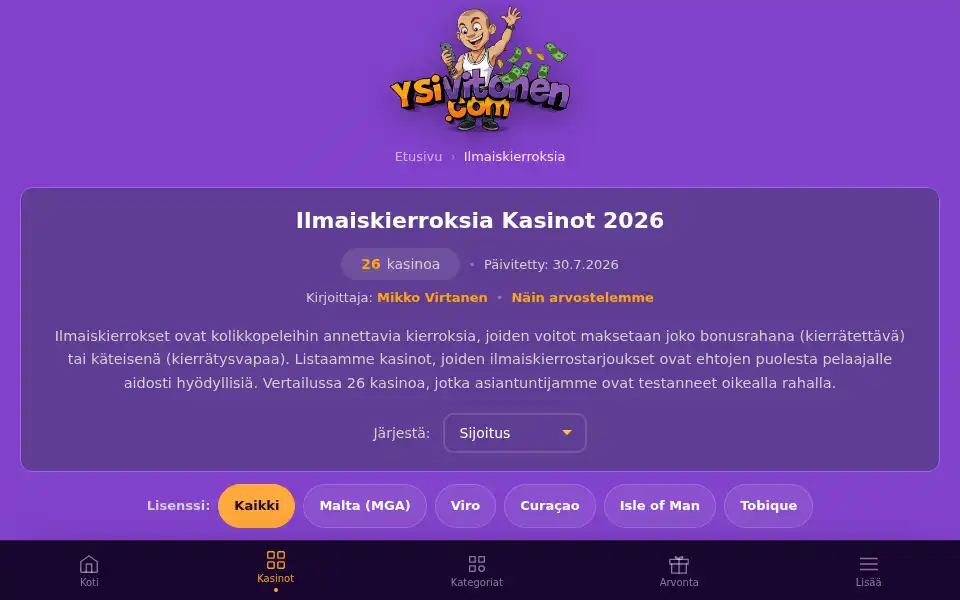 Screenshot of ysivitonen.com