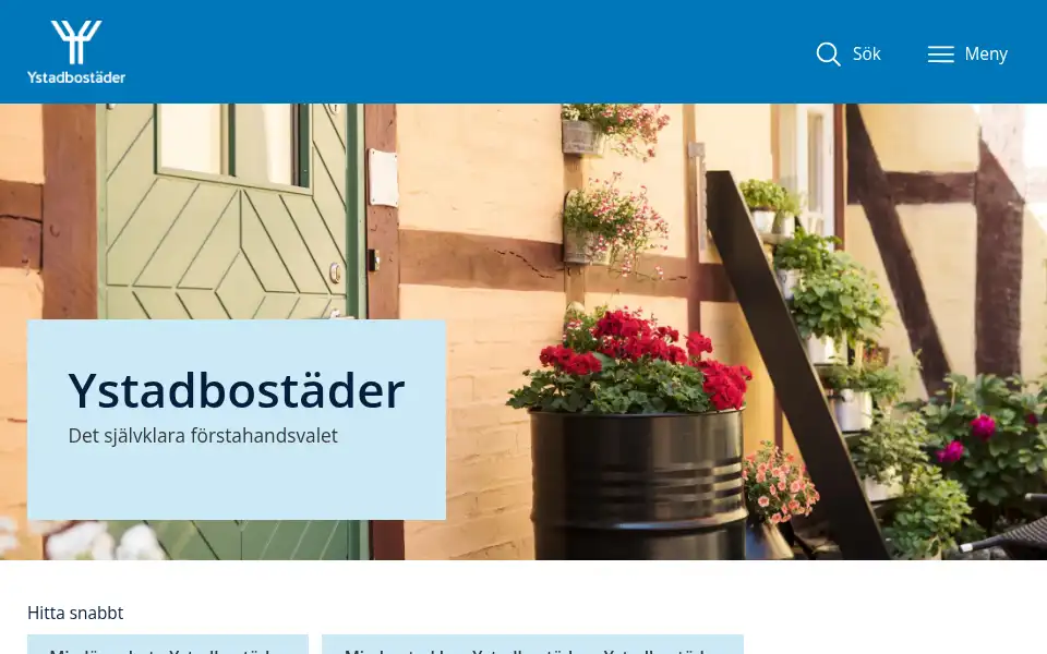 Screenshot of ystadbostader.se