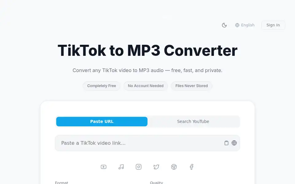 Screenshot of yt2mp3.app