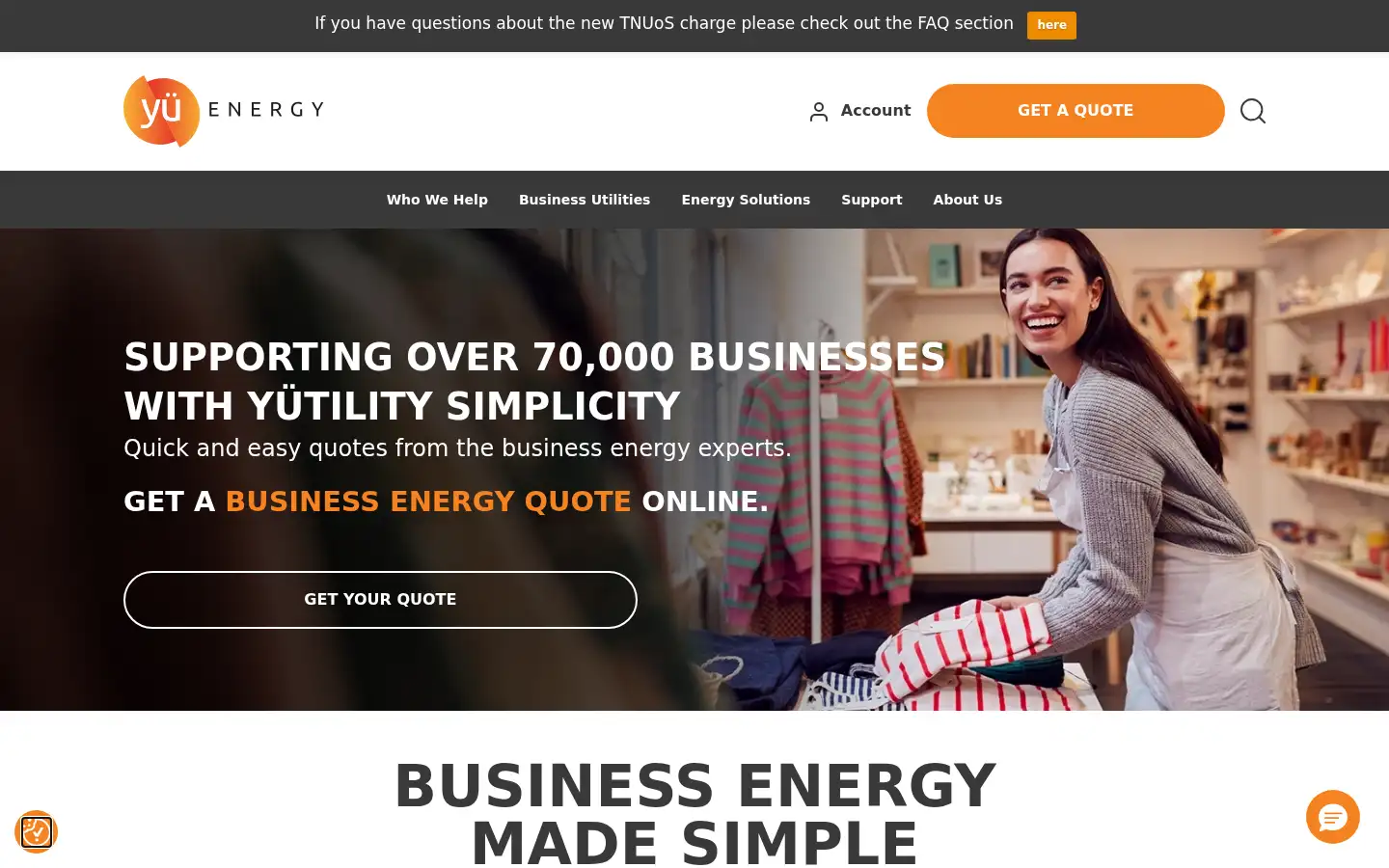 Screenshot of yuenergy.co.uk