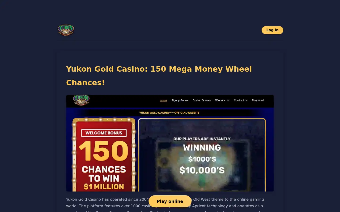 Screenshot of yukongold-casino.co.nz