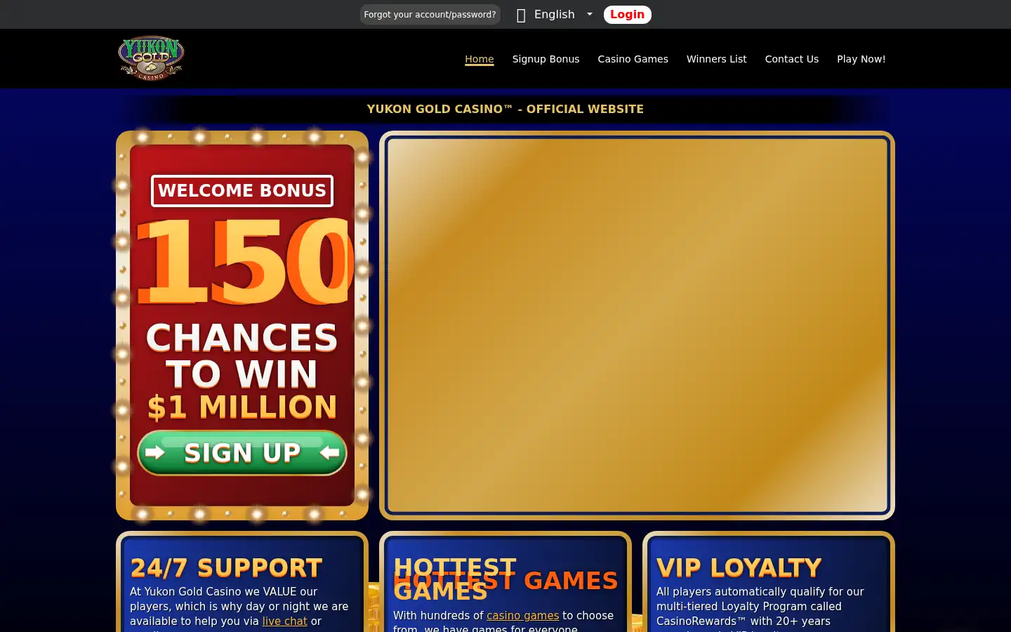 Screenshot of yukongold.casino