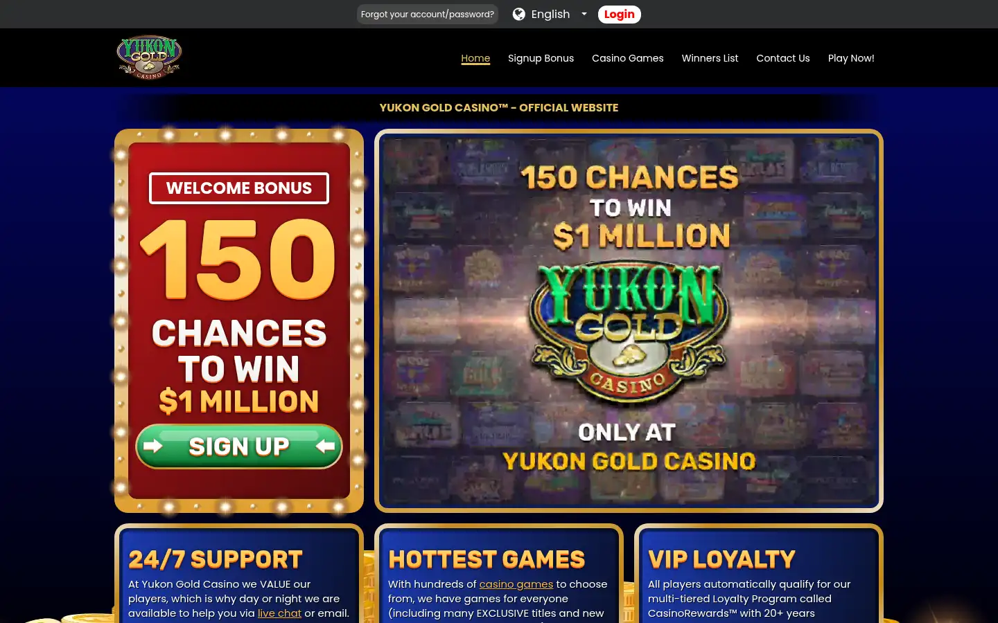 Screenshot of yukongoldcasino.eu