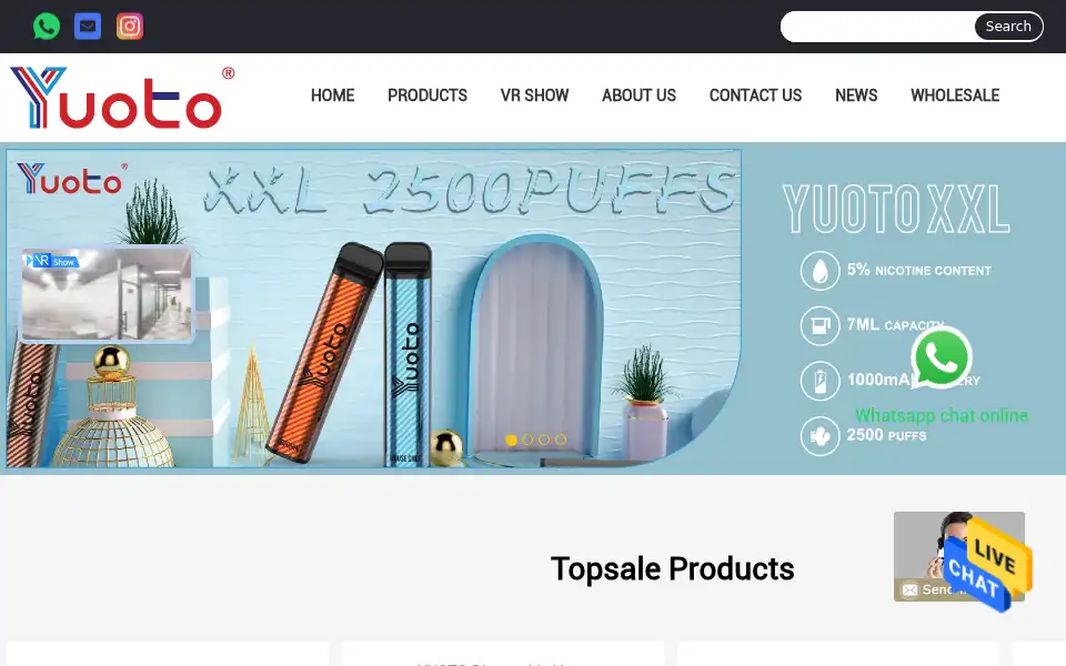 Screenshot of yuoto-vape.com